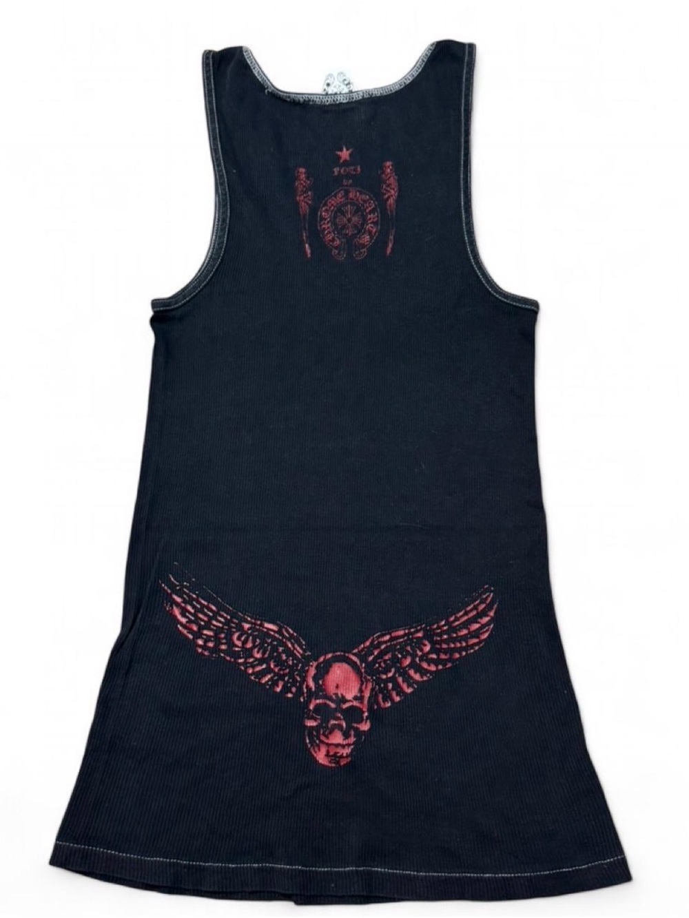 Rare Vintage Chrome Hearts ribbed tank tramp stamp print 🖤❤️
